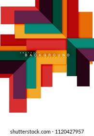 Multicolored abstract geometric shapes, geometry background for web banner, business presentation, ads package, print template, wallpaper