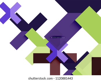 Multicolored abstract geometric shapes, geometry background for web banner, business presentation, ads package, print template, wallpaper