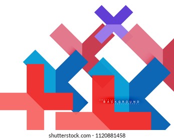 Multicolored abstract geometric shapes, geometry background for web banner, business presentation, ads package, print template, wallpaper