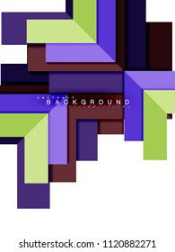 Multicolored abstract geometric shapes, geometry background for web banner, business presentation, ads package, print template, wallpaper