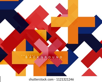 Multicolored abstract geometric shapes, geometry background for web banner, business presentation, ads package, print template, wallpaper