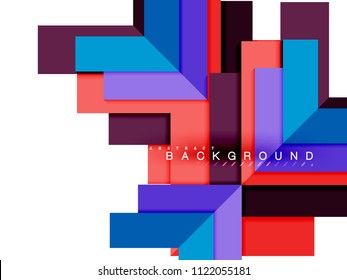 Multicolored abstract geometric shapes, geometry background for web banner, business presentation, ads package, print template, wallpaper