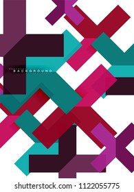 Multicolored abstract geometric shapes, geometry background for web banner, business presentation, ads package, print template, wallpaper