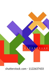 Multicolored abstract geometric shapes, geometry background for web banner, business presentation, ads package, print template, wallpaper