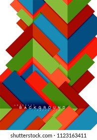 Formas geométricas abstractas multicolores, fondo geométrico para banner web, presentación comercial, paquete de anuncios, plantilla de impresión, fondo de pantalla