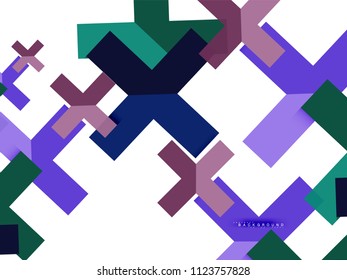 Multicolored abstract geometric shapes, geometry background for web banner, business presentation, ads package, print template, wallpaper