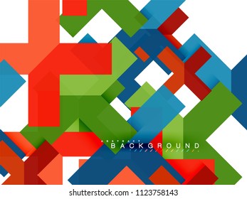 Multicolored abstract geometric shapes, geometry background for web banner, business presentation, ads package, print template, wallpaper