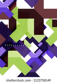Multicolored abstract geometric shapes, geometry background for web banner, business presentation, ads package, print template, wallpaper