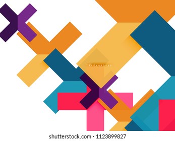 Formas geométricas abstractas multicolores, fondo geométrico para banner web, presentación comercial, paquete de anuncios, plantilla de impresión, fondo de pantalla