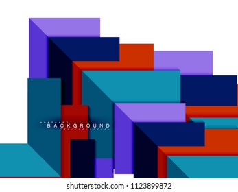 Formas geométricas abstractas multicolores, fondo geométrico para banner web, presentación comercial, paquete de anuncios, plantilla de impresión, fondo de pantalla