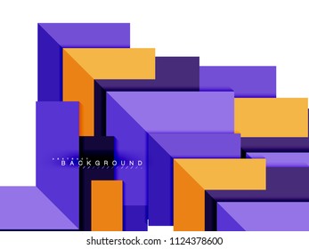 Multicolored abstract geometric shapes, geometry background for web banner, business presentation, ads package, print template, wallpaper