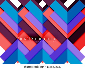 Multicolored abstract geometric shapes, geometry background for web banner, business presentation, ads package, print template, wallpaper