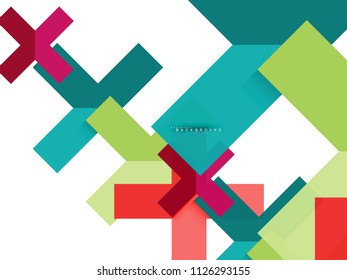 Multicolored abstract geometric shapes, geometry background for web banner, business presentation, ads package, print template, wallpaper