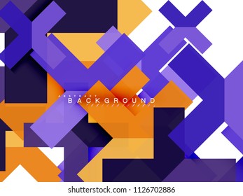 Multicolored abstract geometric shapes, geometry background for web banner, business presentation, ads package, print template, wallpaper