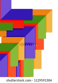 Multicolored abstract geometric shapes, geometry background for web banner, business presentation, ads package, print template, wallpaper