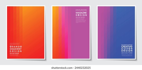Multicolored abstract gradient graphic background collection. Modern design template with elegance for covers, magazine, poster and brochures. EPS vector illustration.