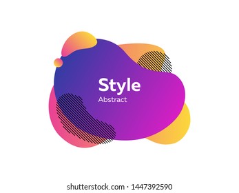 Multi-colored abstract graphic elements joining together. Dynamical colored forms and dots. Gradient banners with flowing liquid shapes. Template for design of logo, flyer or presentation