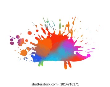 A multicolored abstract hedgehog. Vector illustration