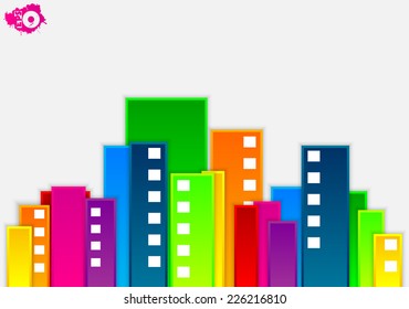 Multicolored abstract house made ??of paper