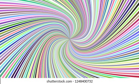 Multicolored abstract hypnotic striped spiral vortex background design - vector graphic from swirling rays