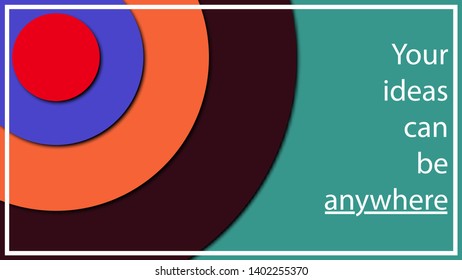 Multi-colored abstract illustration in the form of different diameter circles at different heights from each other. Volume effect and lots of air for your text and ideas. EPS 10.
