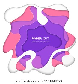 Multicolored abstract layout - vector paper cut illustration background with place for your information. Lovely texture and bright colors. High quality carving art, flyer, invitation template