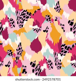 Multicolored Abstract patchwork pattern on white background