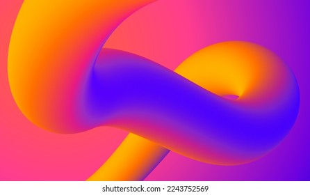 Multicolored abstract shape. Winding object. Colorful worm. Vector modern art