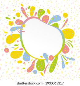 Multicolored abstract spots. forming a frame. Colored vector illustration isolated on white background.