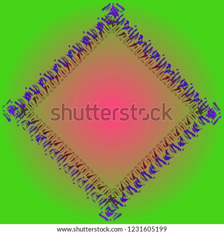 Multicolored abstract striped cube weave frame.