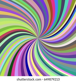 Multicolored abstract swirl background from twisted spiral ray stripes