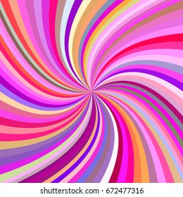 Multicolored abstract swirl background from twisted spiral ray stripes