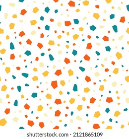 Multicolored abstract terrazzo style seamless vector pattern