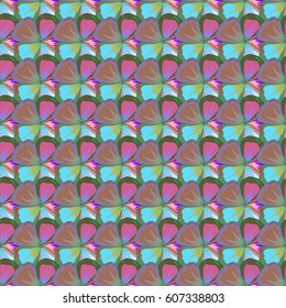 Multicolored abstract vector pattern background. Vintage seamless tropical flowers.