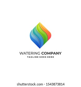 Multicolored Abstract water Cube Design Vector Template. Element Made of four cubes mutually connected versions included - company visual identity.