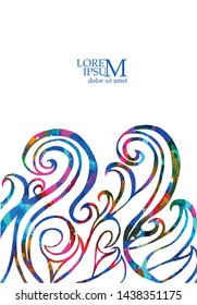 A multi-colored abstract wave of curls. Vector
