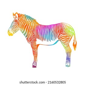 Multicolored abstract zebra. Vector illustration