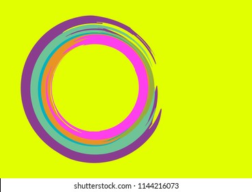 Multicolored Abstract Zen Enso circle 
