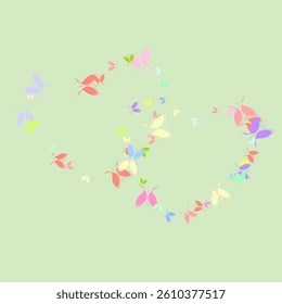 Multicolored abstraction butterfly flying apart in pieces Abstract blot and butterflies. 