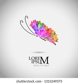 Multicolored abstraction butterfly. Vector