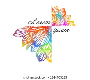 Multi-colored abstraction of flowers. Logo Vector illustration