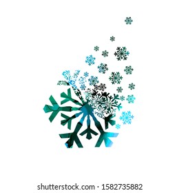 A multi-colored abstraction of a snowflake. .Mixed media. Vector illustration