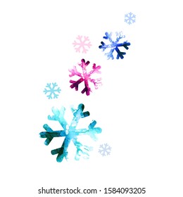 A multi-colored abstraction of a snowflake . Mixed media. Vector illustration