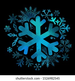 A multi-colored abstraction of a snowflake. Vector illustration