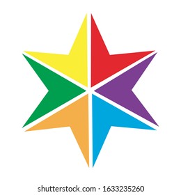 Multicolored abstraction star. Icon for a mobile application. Vector graphics.