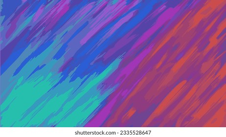 Multi-colored abstraction, strokes of paint of all colors of the rainbow, oblique lines, background. Art design for your design project. Vector
