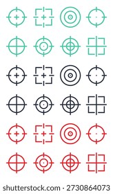 Multicolored Aim isolated on White Background vector set