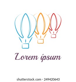 Multicolored air balloons logo, creative idea air sport poster