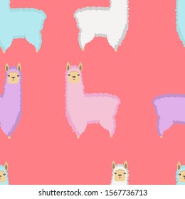 Multi-colored alpacas blue, pink, white, lilac