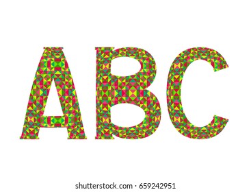 multicolored alphabet letters ABC
